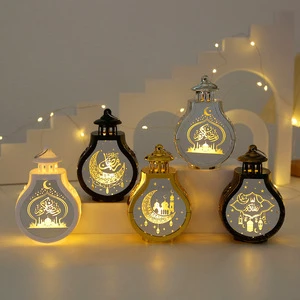 DAMAI Muslim Eid Mubarak Party Supplies Arabic LED Hollow Star Moon Electronic Candle Ramadan Lanterns Ramadan Decorations 2024
