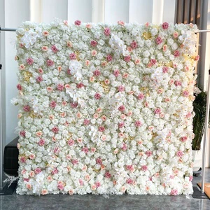 J-028 Artificial Flower Wall Background 5D Pink Handmade Wedding & Hotel Scenery Decoration