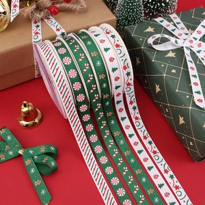 Seasonal Christmas Gift Box Wrapping Crafts DIY Holiday Xmas Decorations Grosgrain Ribbon Set for Bow
