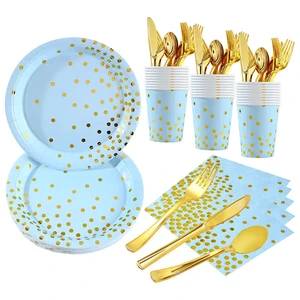 Birthday Supplies Pack Tableware Set Includes Plates, Cups, Napkins, Tablecloths, Tableware, Birthday Decoration
