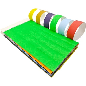 Hot Selling Plain Solid Color Tyvek Paper Bracelet Custom Printable Event Wristband Party Theme Park Nightclub Admission Ticket