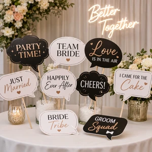 Custom Wedding Party Photo Booth Props Handheld Signs for Holiday Events Wholesale