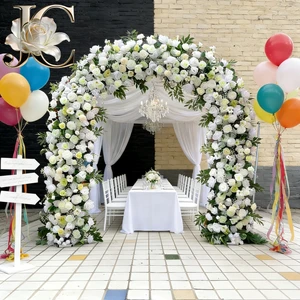 Green Plant Wholesale Realistic Handmade Modern Wedding Decor Backdrop Artificial Silk Flower Wall Hanging Wedding Decoration