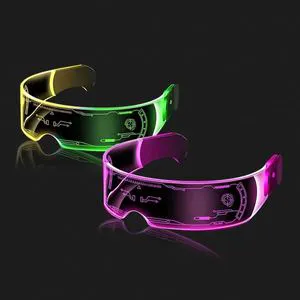 Hot Sale Square Futuristic LED Party Glasses Colorful Glow Eyewear Graduation Easter Thanksgiving Valentine's Day Diwali Ramadan