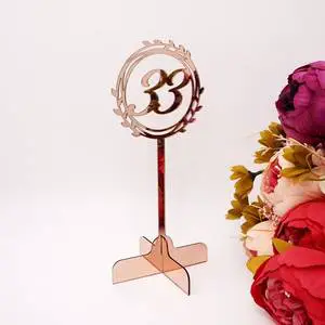 Wedding Hotel Seating Card Table Number Card Standing Hollow Acrylic Card Digital Sign