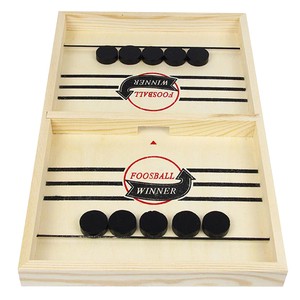 Wholesales Bothwinner BW3501388 Customizable Logo Wood Fast Sling Puck Game Board Table Game for Kids Adults & Family Party