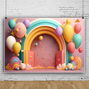 Candy Castle Balloon Children Scene Background Cloth Photo Material Photography Background Cloth Photo Studio Props Wholesale