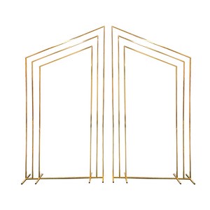 Modern Golden Geometric Decoration Flower Rack Beveled Outdoor Wedding Props for Stage Ornaments Screen for Wedding Gardening