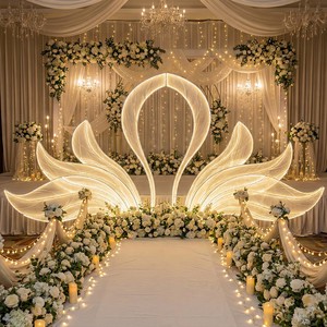 Wedding Metal LED Arch Stage Entrance Backdrop Decoration Frame