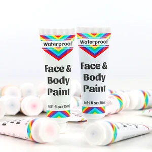 Private Label 15ml Waterproof Smudge-Proof Oil-Based Face Paint Tube Vivid White and Black Colors for Body Painting