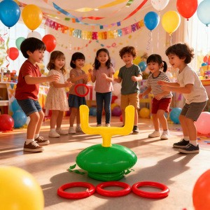 Hot Sale Inflatable Head Ring Toss Toy - PVC Party Game Prop for Kids Street Vending & Gathering Fun