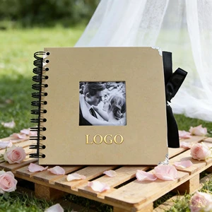 Small Batch Custom Kraft Hard Paper Korea Wedding Photo Album For Instant Camera Photos Refillable 60 Sheets Gift Box