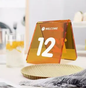 Advertising Board Colorful Transparent Double-sided Seat Vertical Desktop Acrylic Table Card