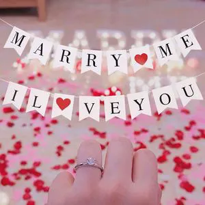 Party Wedding Decorations Make a Proposal Banner 5M Just Married Wedding Banner Bunting Marry Me Photo Booth Prop Wedding Banner