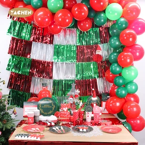 YACHEN New Design Christmas Party Supplies Tableware Set Disposable Dinnerware Paper Plates Table Decoration Centerpiece