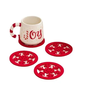 High Quality Felt Coasters Snowflake Coasters For Table Decoration New Year Gift Ideas