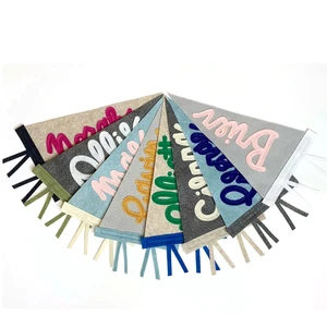 Custom Name Pennant Calligraphy Modern Cursive Script Sign Name Felt Party Birthday Banner Flag