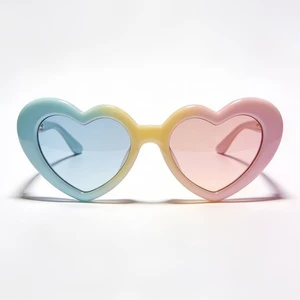 Trendy Heart Shaped Sunglasses Cute Sweet Cool Shades For Women Custom Colors Plastic