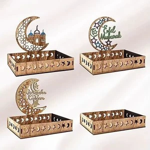 Premium Factory Direct Supply Ramadan Dessert Tray for Muslim Festivals and Parties Handmade Durable Metal Multi Color