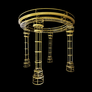 Luxury Golden Round Metal Wedding Arch Backdrop Stand Frame for Event Decoration Stage and Ceremony