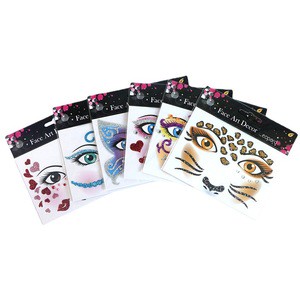 Face Art Decor Sticker Glitter Face Sticker Temporary Face Tattoo Festival Face Decal Leopard Print Face Sticker