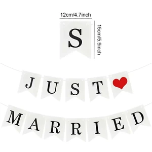 Newlywed Flags, Just Married Banners, Party Decorations, Flags, Flowers, Banners, Letters, Fish Tail Confession