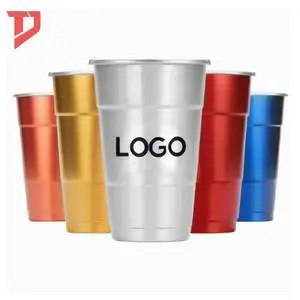 Festival Recyclable Custom Aluminum Metal Tumbler Mug Party Drink Cold Drinking Wine Beer Cups Disposable Aluminum Cup