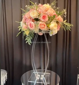 Elegant Modern Transparent Acrylic Wedding Table Flower Centerpiece for Flower Stand Wedding Decoration and Table Centerpieces