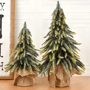 Mini Christmas Tree Simulation Decorations PE Flocking Table Ornaments for Home for Christmas Holiday Scenes