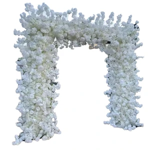 Rose White Cherry Blossom Artificial Silk Arch Natural Style Eco-Friendly Durable Reusable Wedding Wall Decorations