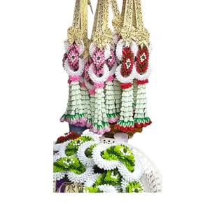 Thai Wedding Garland Set Bride Groom Handmade Artificial Flower Lei Eco-Friendly Lightweight Soft Durable Hanging You Can Store