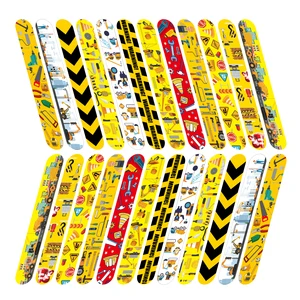 Children's Pop Party PVC Wristband with Customized Color Logo UV Printed Construction Truck-Themed Promotional Gift for Holidays