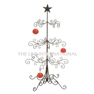 Big Iron Metal Tree Design Black Powder Coated Christmas Display Stand for Christmas Ornament and Decoration