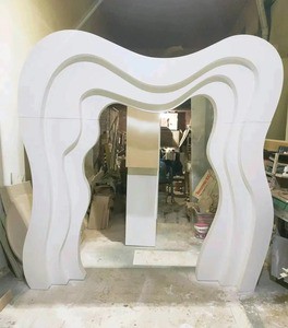 Customized OEM Brand Luxury Event Backdrop Stage Decor White Wave Arch Acrylic Wedding Stage Decoration Supplies Outdoor/Indoor