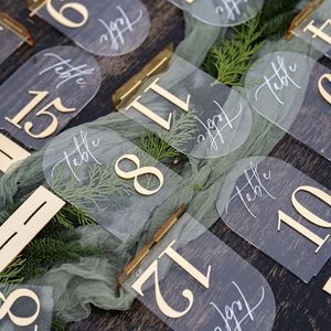 Acrylic Number Signs for Wedding Reception, Birthday Party, Graduation Event, Banquet Table Decoration, Seat Cards