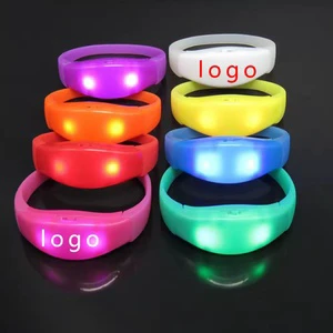 Glow Remote Controlled Custom Logo Event Party Supplies LED Luminous Bracelet DMX Silicone Flashing Wristband