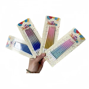 Gradient Color Eco-Friendly Flameless Birthday Candles 6pcs Set For Parties Home Decoration New Year & Halloween Cake Decoration