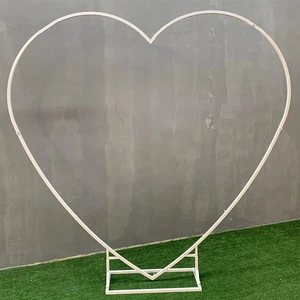 Creative Iron Art Heart-Shaped Wedding Arch New Curved Background Metal Props Backdrop Stand for Stage Layout & Party Use