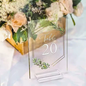 Wholesale Custom Wedding Place Cards Letters Centerpiece Sign Holders Acrylic Table Number for Wedding