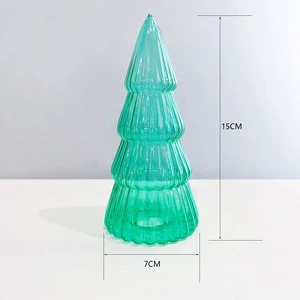 Customized Handmade High Borosilicate Glass Christmas Tree Figurine Elegant Christmas Decoration