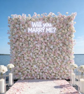 Multi Color Romantic Artificial Flower Wall Various Designs Wedding Backdrop Commercial Event Photo Booth Durable Fade Resistant