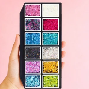 Holographic Face & Body Glitter Set | 12 Colors Chunky Glitter | Safe for Skin | Perfect for Festivals, Parties & Nail Art .