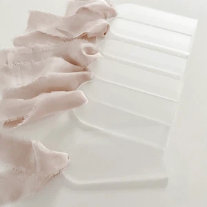 Wholesale 90x45mm Blank Acrylic Arch Placecards With Ribbon Wedding Seat Tags Party Name Cards Reserved Seating Signs
