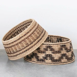 Wholesale Price Handmade Seagrass Xmas Tree Skirt Set Handmade Base Collar for Christmas Ornament Trees