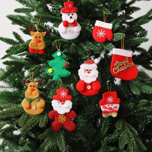 Christmas Tree Decoration Pendants with Santa Claus Reindeer Snowman Bell Designs-Fabric Accessories