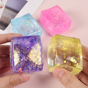 Hot Selling Soft Maltose Squeeze Toy Stress Relief Aurora Tofu Ball Big Ice Cube ROMANCE Anime for Kids 7-14 Years Wholesale