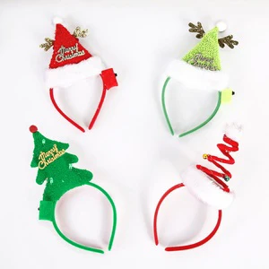 Factory Direct Christmas Headband with Light Elk Party Holiday Costume Novelty Funny Head Accessory for Kids Adults