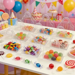 Personal Acrylic Handbag Wedding Thanksgiving Party Favors Acrylic Gift Box Laser Engraved Custom Bags Pearl Keychains Chocolate