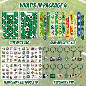 Green Football Cup Themed Party Decoration Set with Keychains Stickers Ring Toss Game Festival Event Supplies