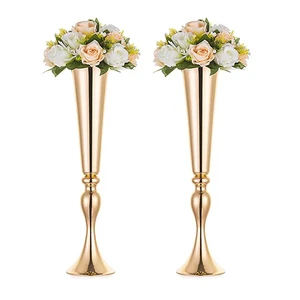 Gold Flower Stand Floral Arrangements Trumpet Vases for Wedding Centerpieces Table Decorations
